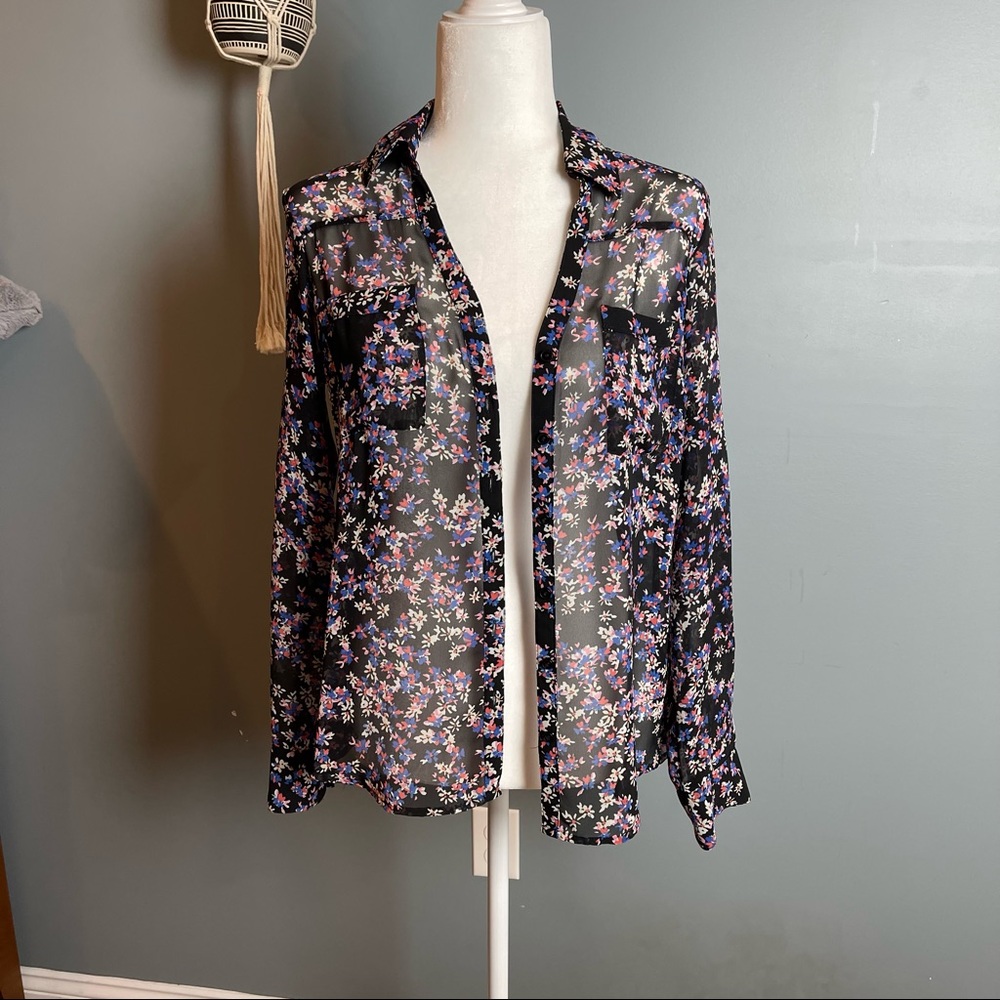 Express Floral Button Down Shirt • S